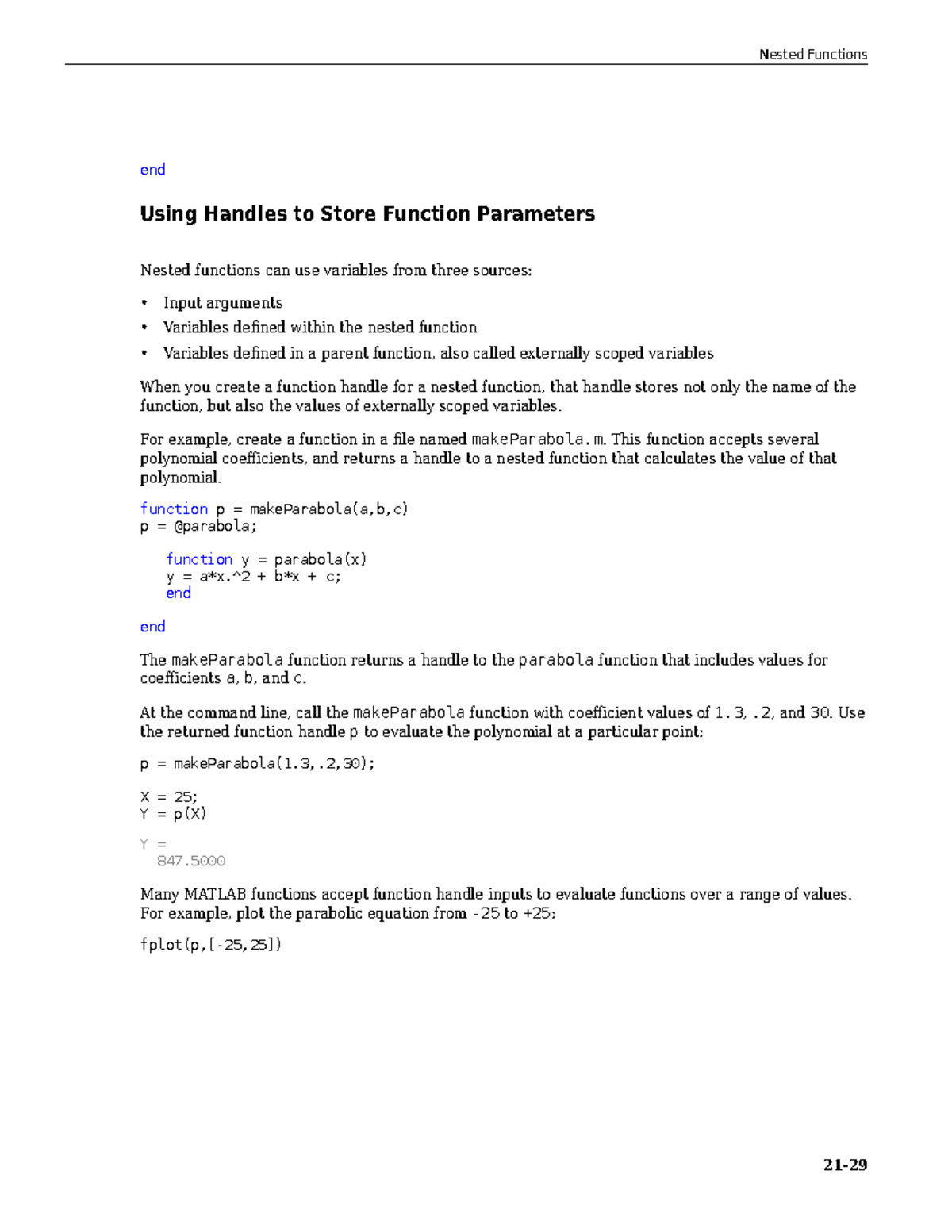 Matlab prog-82 - end Using Handles to Store Function Parameters Nested ...