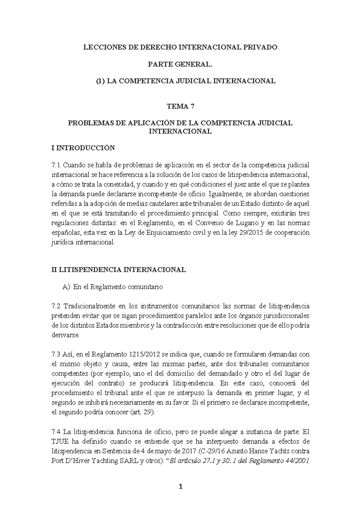 Tema 7. Problemas De Aplicación De La Competencia Judicial ...