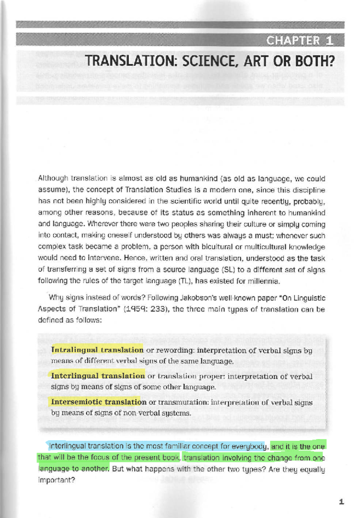UNIT 1 - TEMA 1 DEL LIBRO TRASLATION AS A SCIENCE AND TRANSLATION AS AN ...