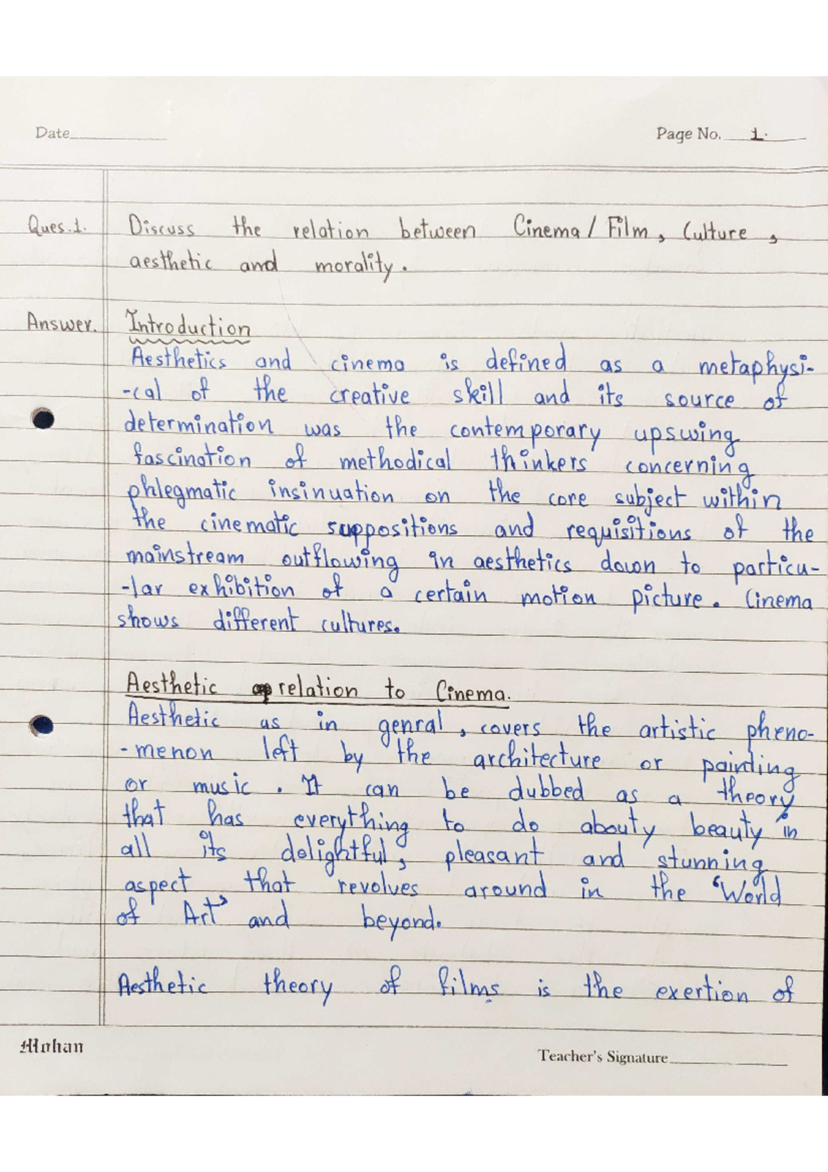 Art and film - relation between culture, film, aesthetic, morality - B ...