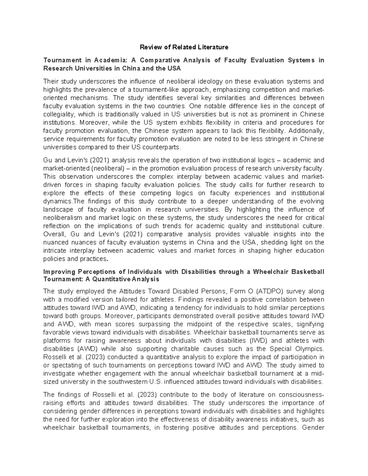 Rrl - bdhgdashja - Review of Related Literature Tournament in Academia ...