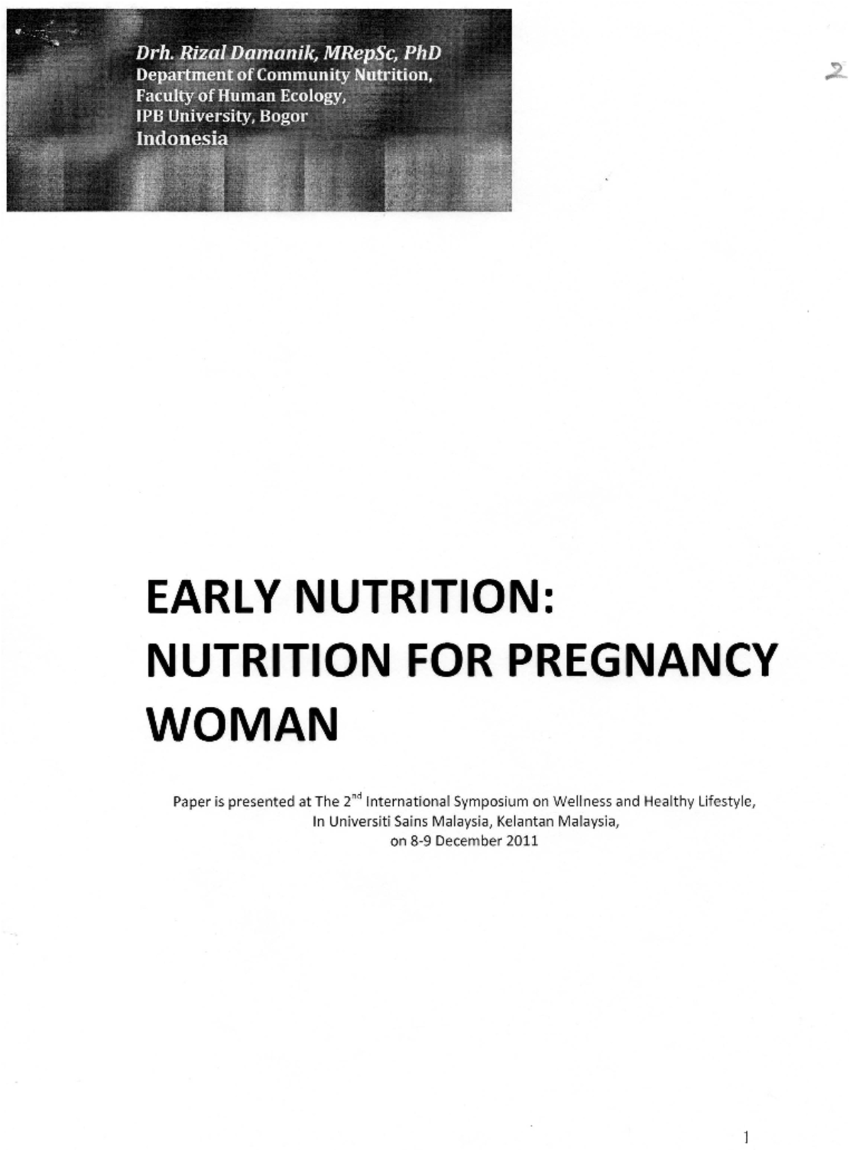 research paper on prenatal nutrition