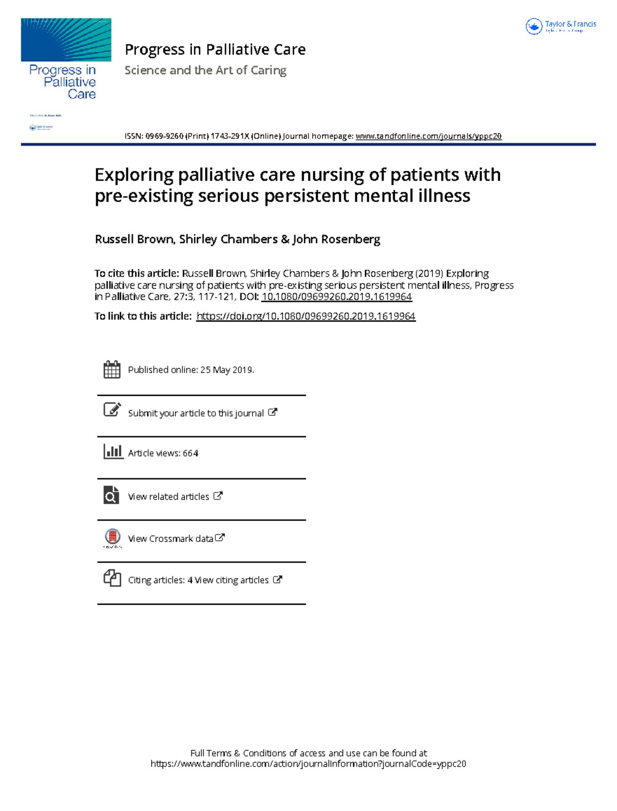 Exploring palliative care nursing of patients with pre-existing serious ...