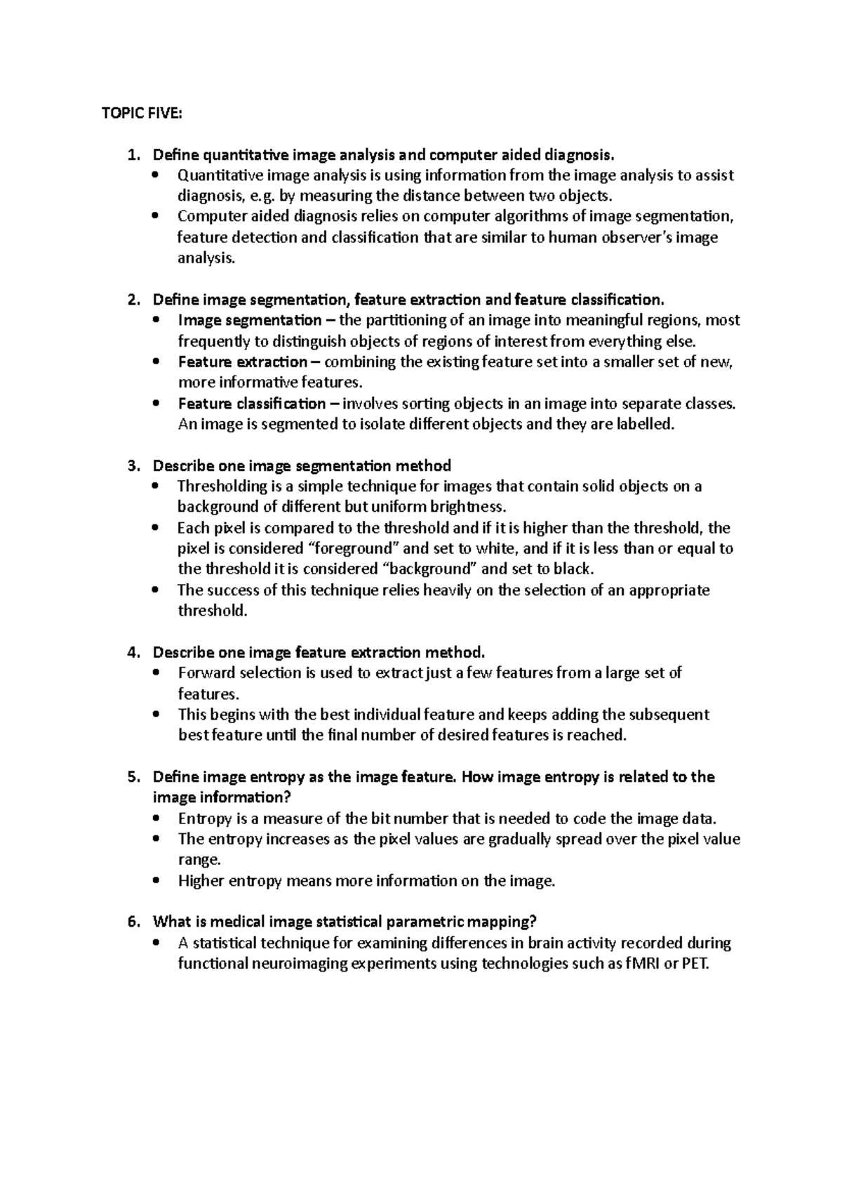 Mrs 233 Topic Five - Hay Tang - Topic Five: Define Quantitative Image 