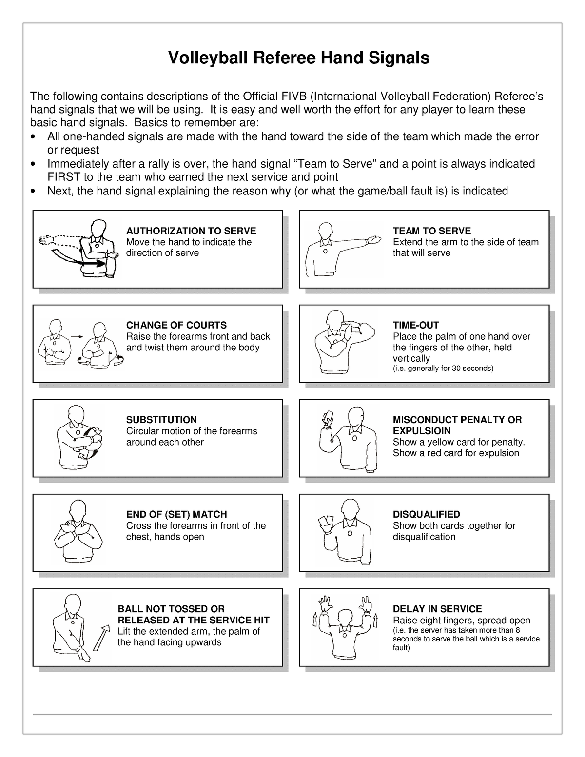 authorization to serve volleyball hand signal