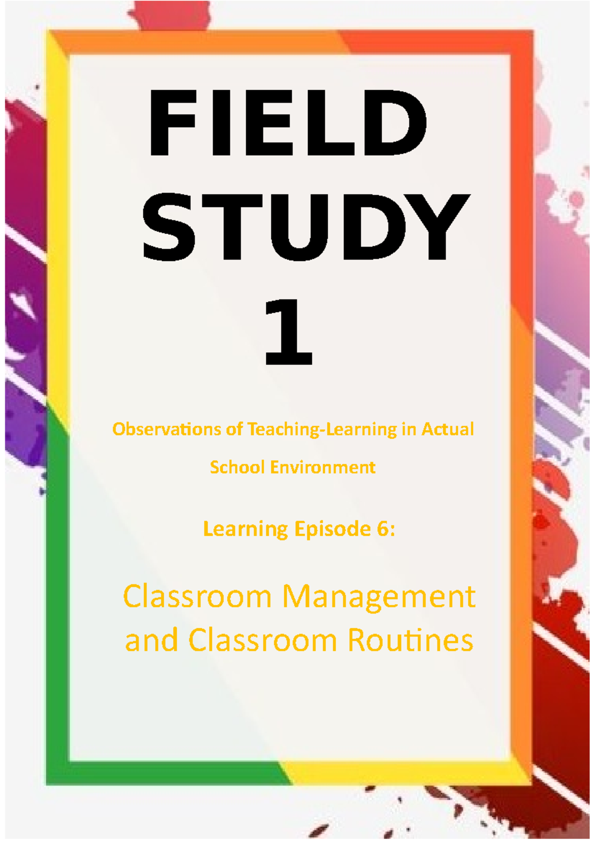 FS 1 Episode 6FOR EDUCATIONAL PURPOSES ONLY. DONT JUDGE THE AUTHOR OF ...