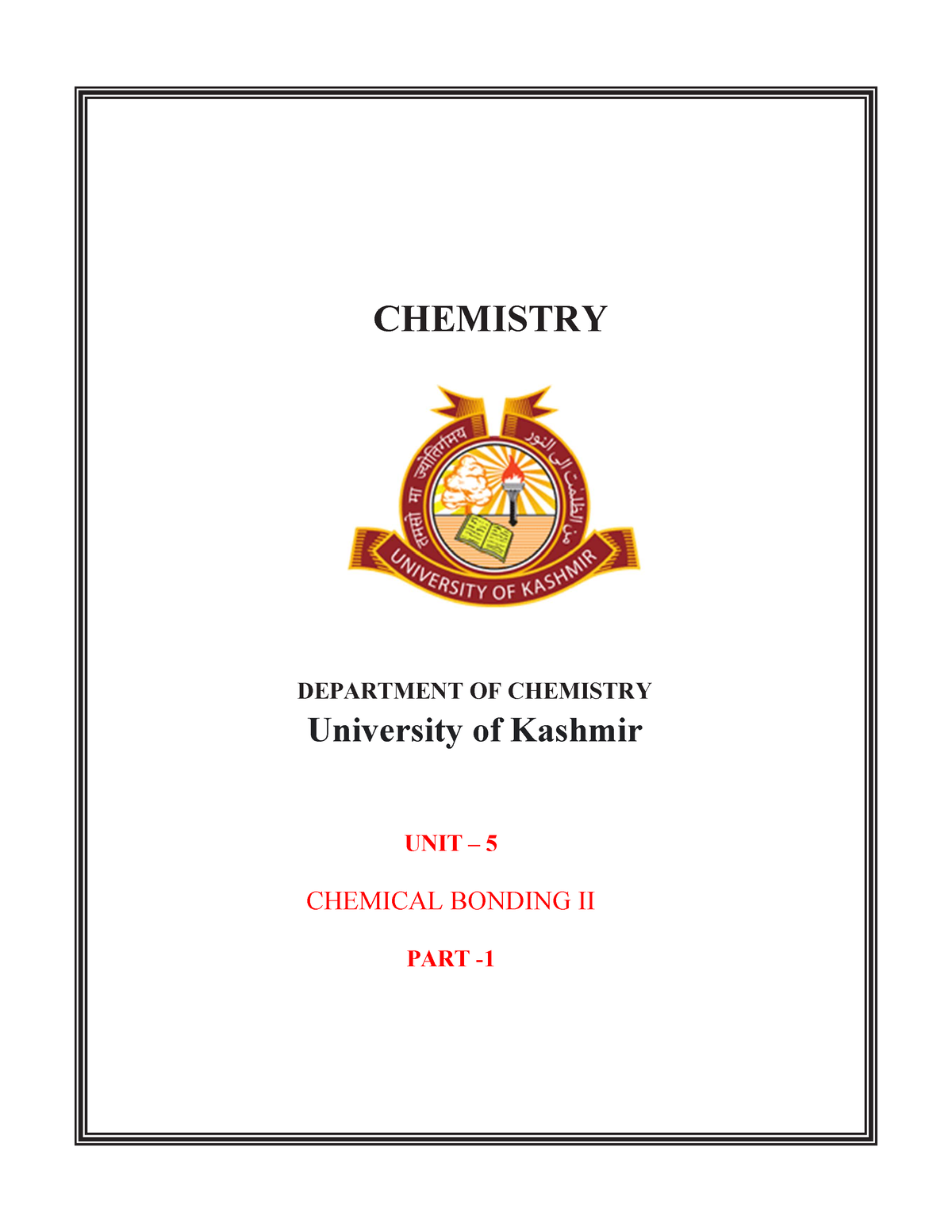 chemistry assignment bsc