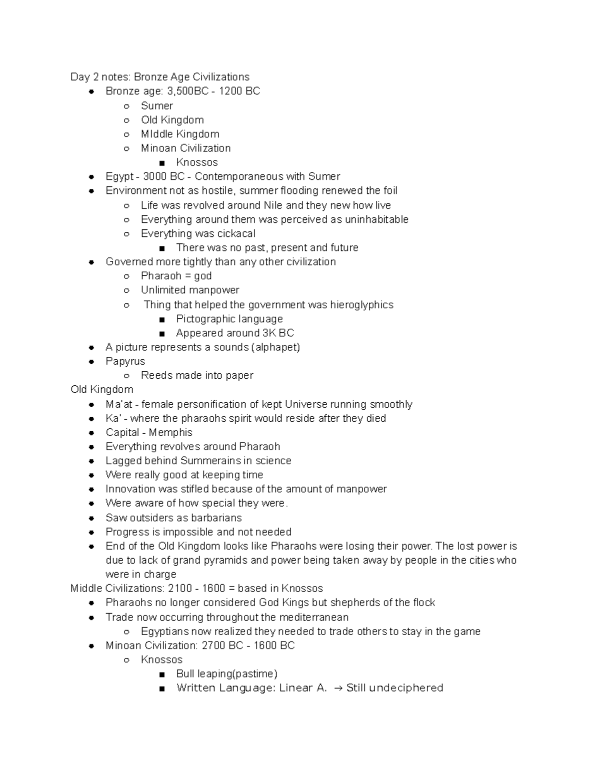 Day 2 notes Bronze Age Civilizations Day 2 notes Bronze Age Civilizations Bronze age 3,500BC