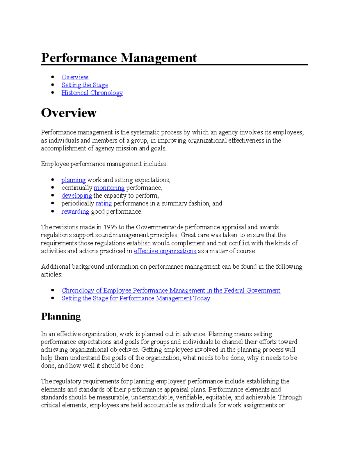 Performance Management + History - Performance Management Overview ...