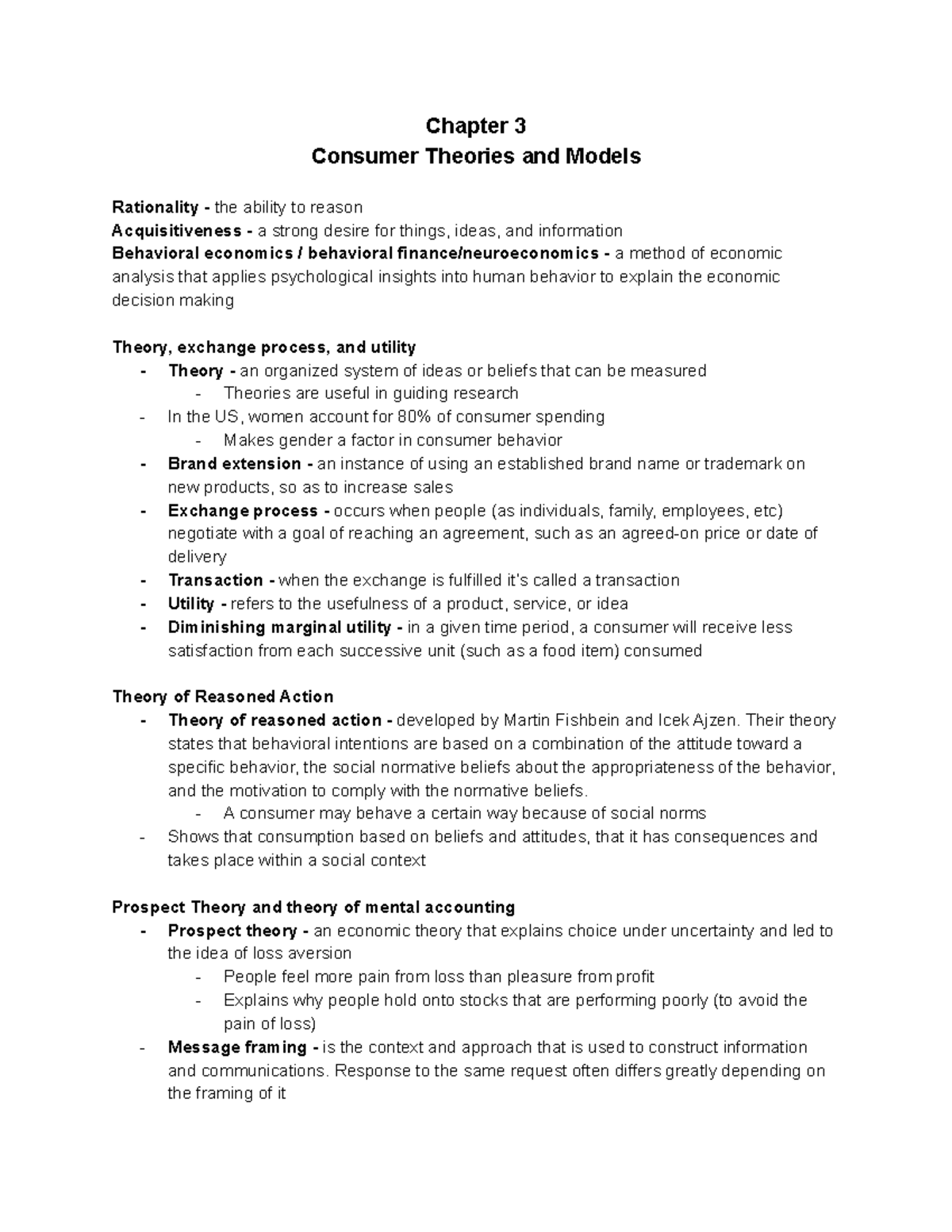 Chapter 3 Textbook Notes Chapter 3 Consumer Theories And Models Rationality The Ability To Chapter 3 Textbook Notes Chapter 3 Consumer Theories And Models Rationality The Ability To