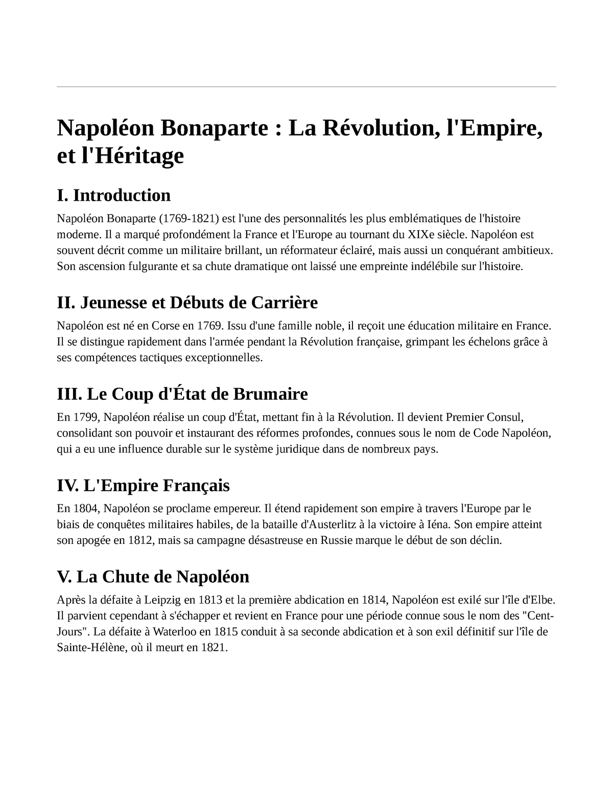 introduction dissertation napoleon