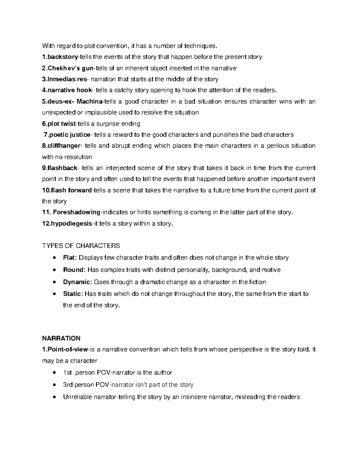 CHARACTERS AND CONVENTION STYLE IN LITERATURE - With regard to plot ...