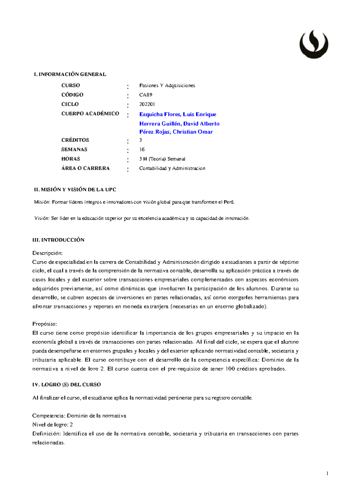 Ca89 Fusiones Y Adquisiciones 202201 Iii IntroducciÓn Descripción Curso De Especialidad En 2529