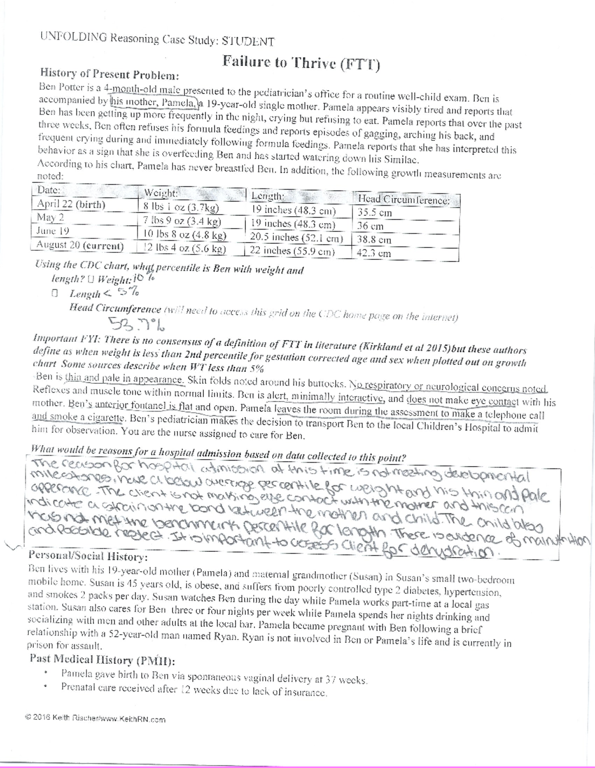 failure to thrive case study answer key