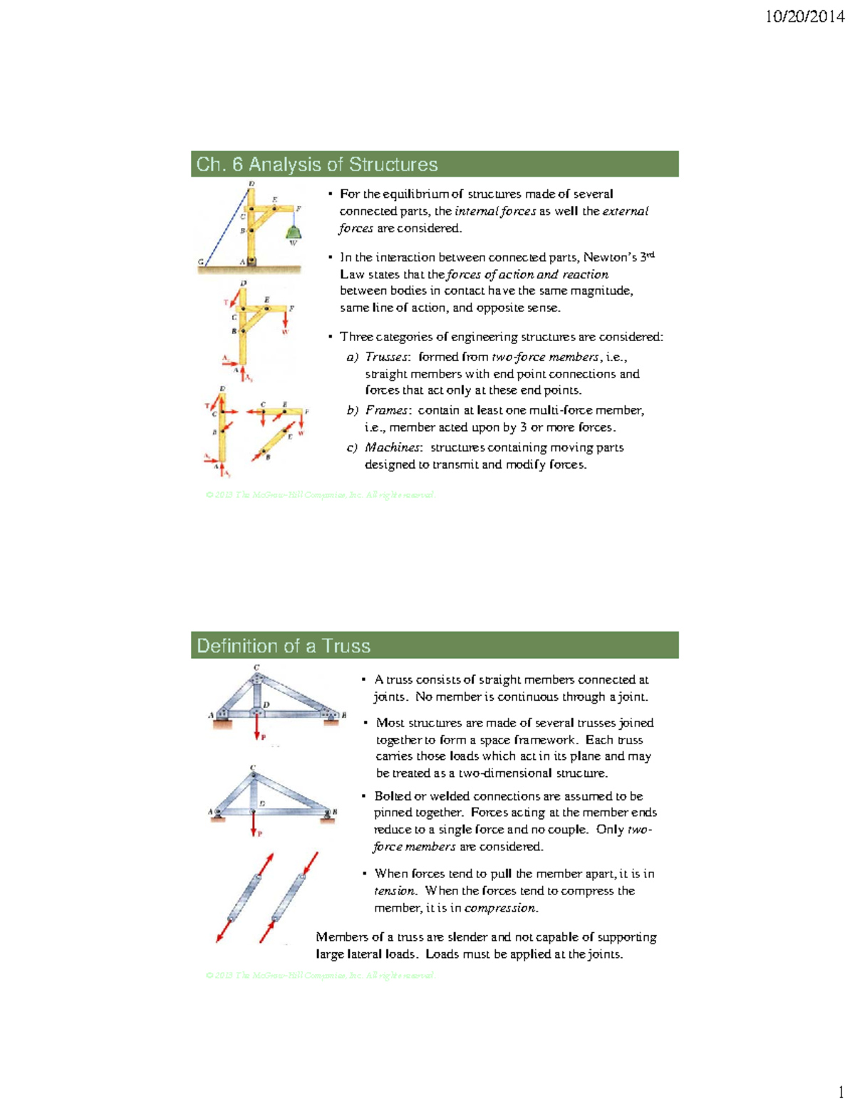 3200ch06 - engineering statics - © 2013 The McGraw-Hill Companies, Inc ...