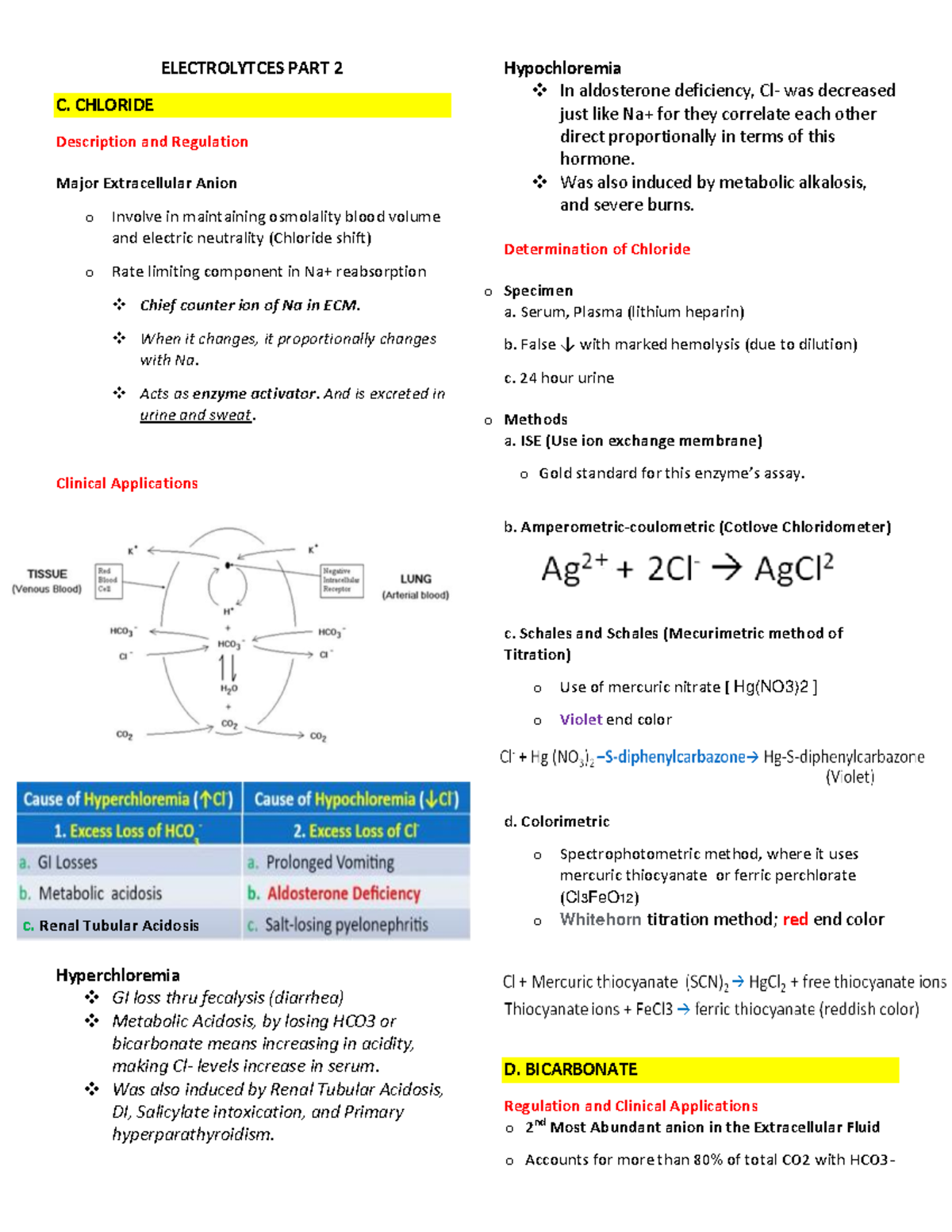 Electrolytces PART 2 - Lecture Notes 4 - ELECTROLYTCES PART 2 C ...