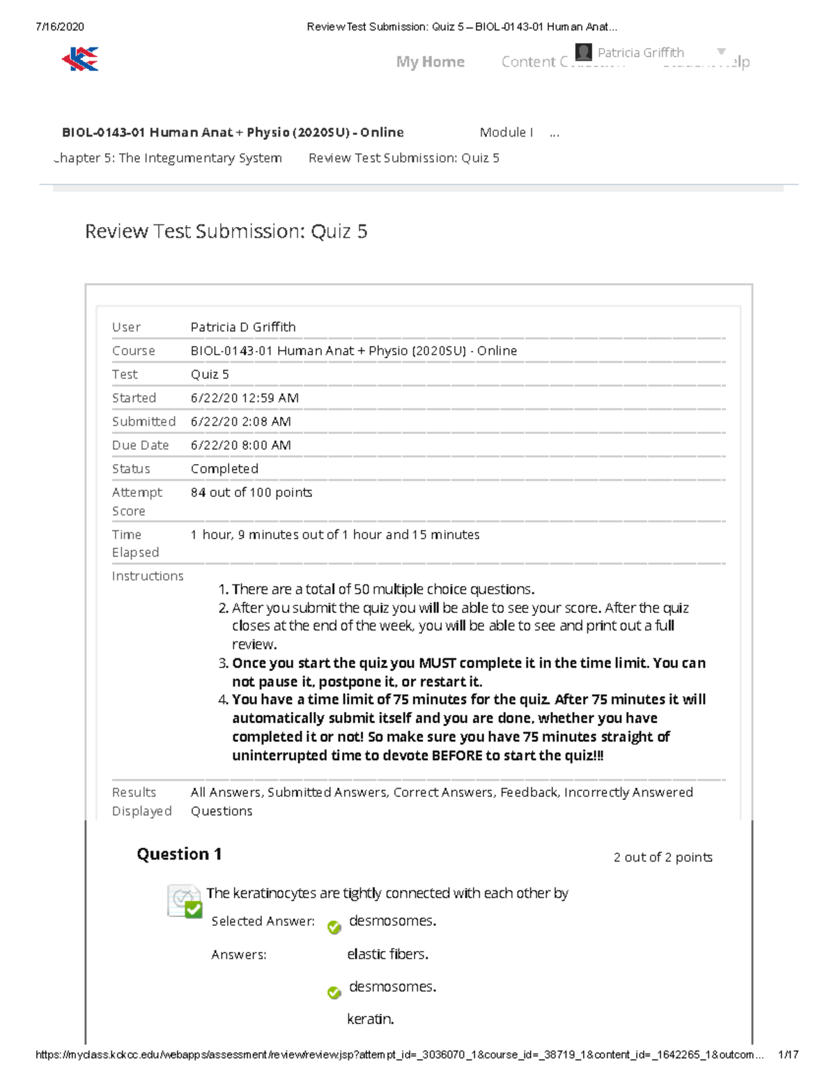 Test 5 Summer 2020, questions and answers - - Studocu