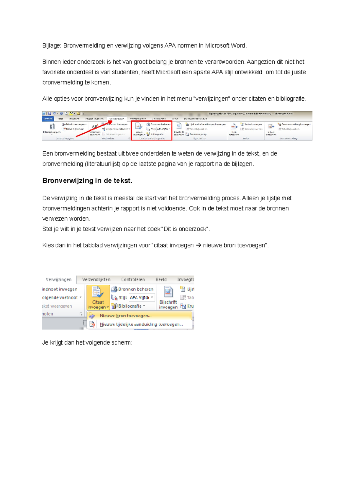 apa verwijzing thesis