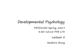 Course Outline - PSYC5150 Developmental Psychology 2022-2023, 1st Term ...