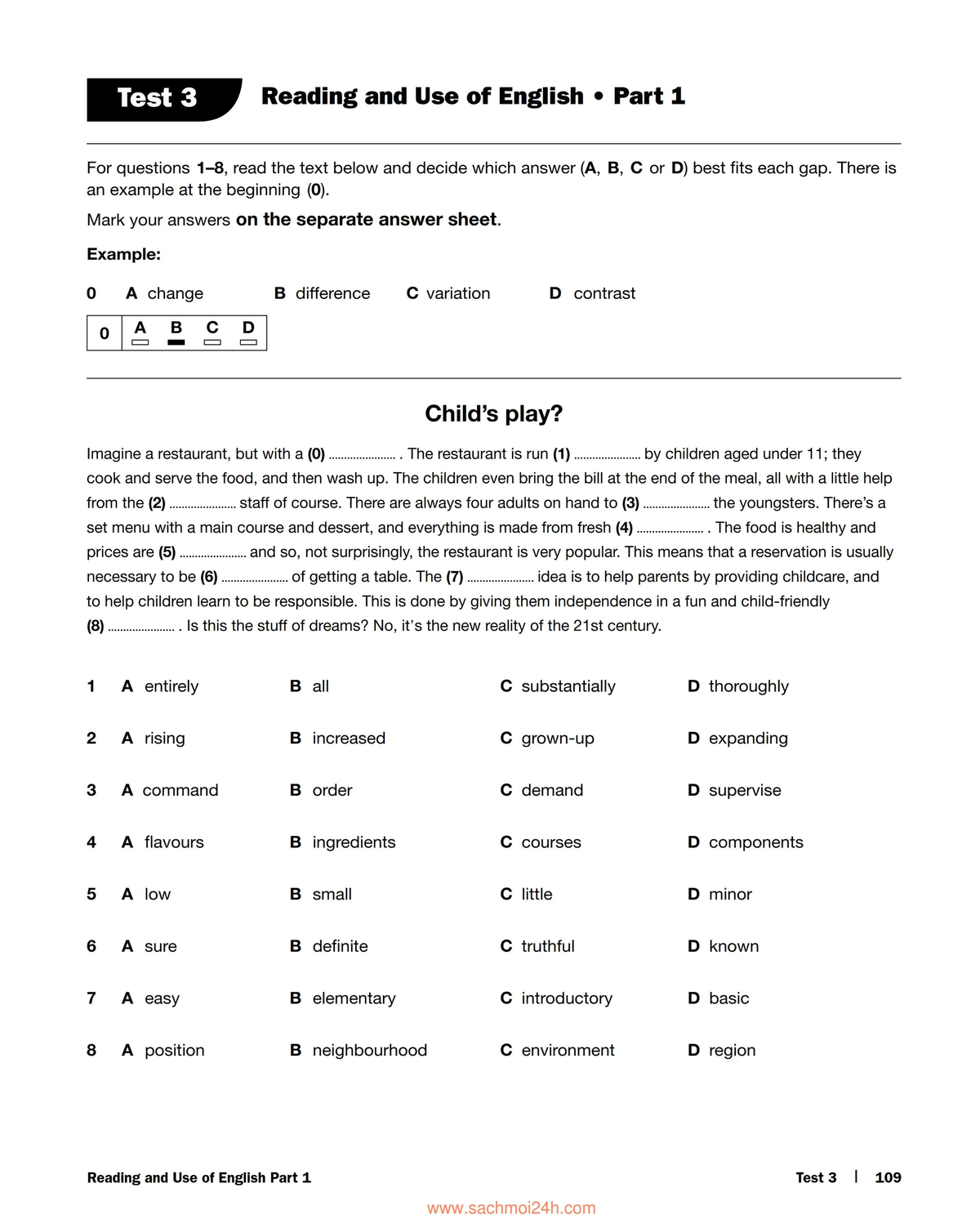 First for Schools Trainer 2 (2018 ) TEST 3 - Test 3 Reading and Use of ...
