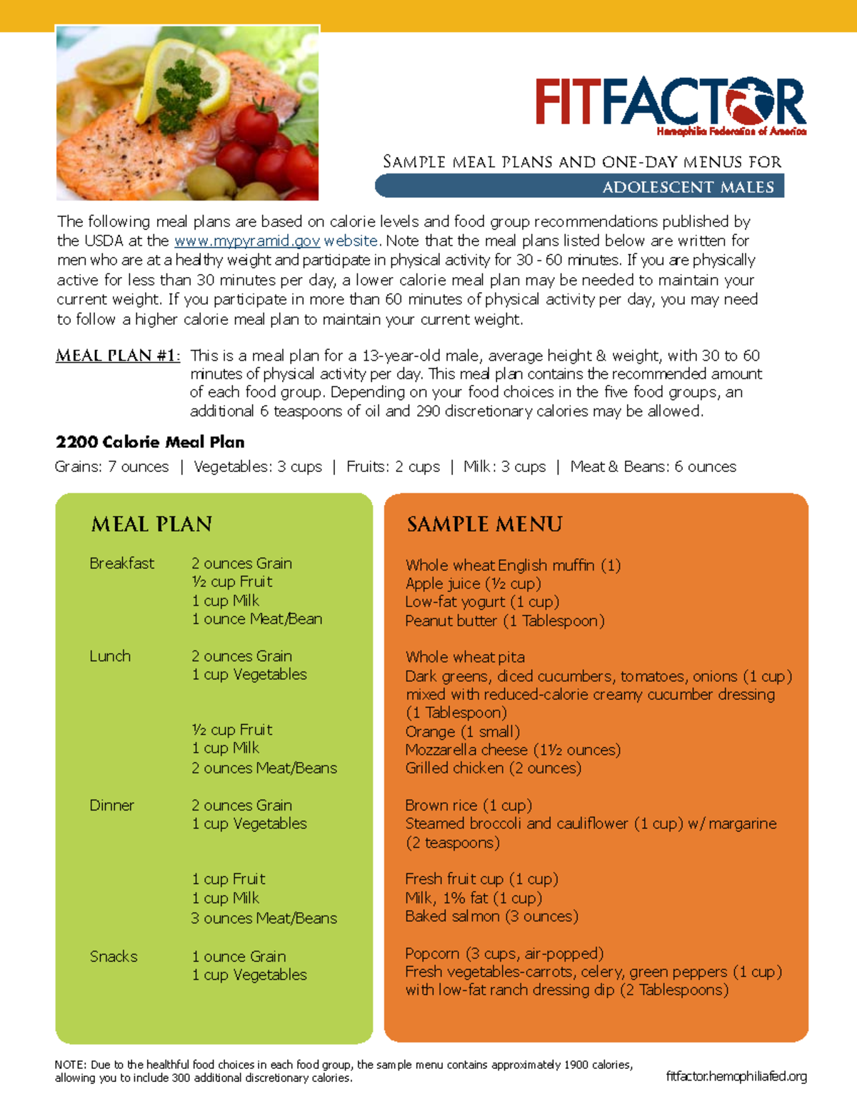 Adol Menu Final Meal Plan MEAL PLAN 1 This Is A Meal Plan For A 