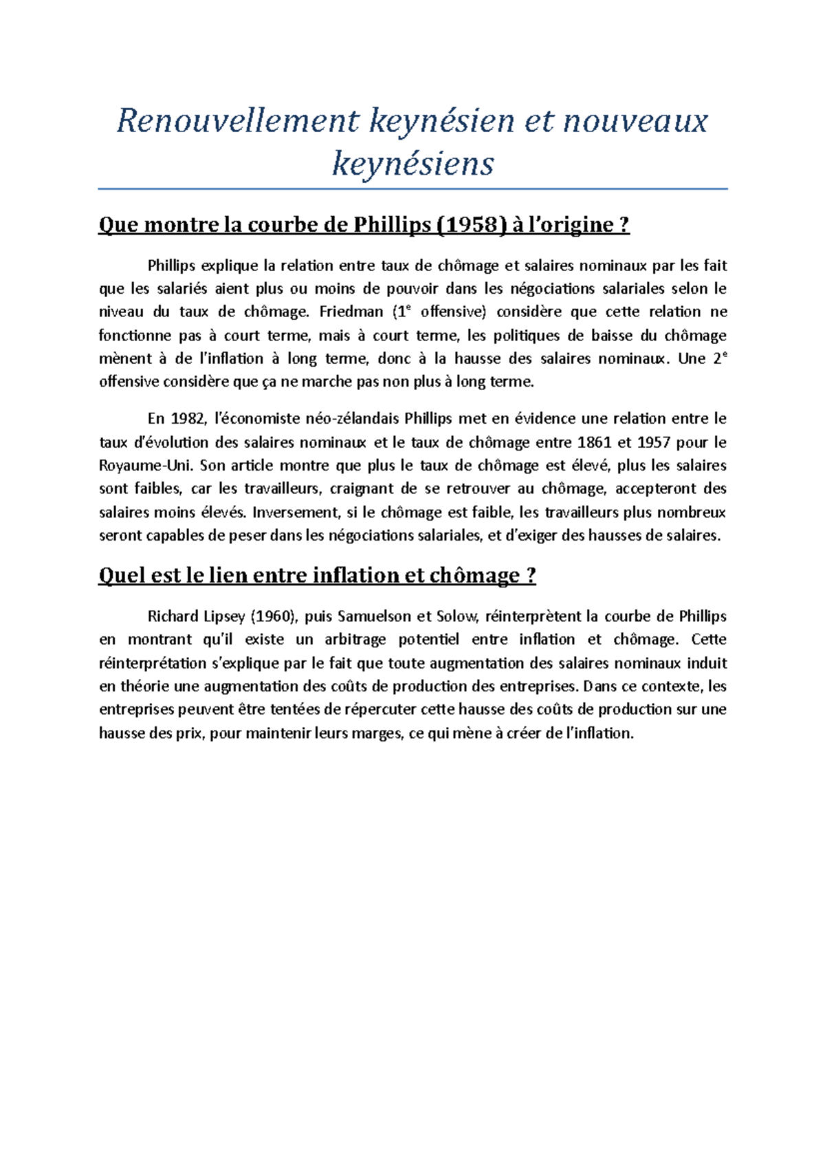 D7 Renouvellement keynésien Renouvellement keynésien et nouveaux