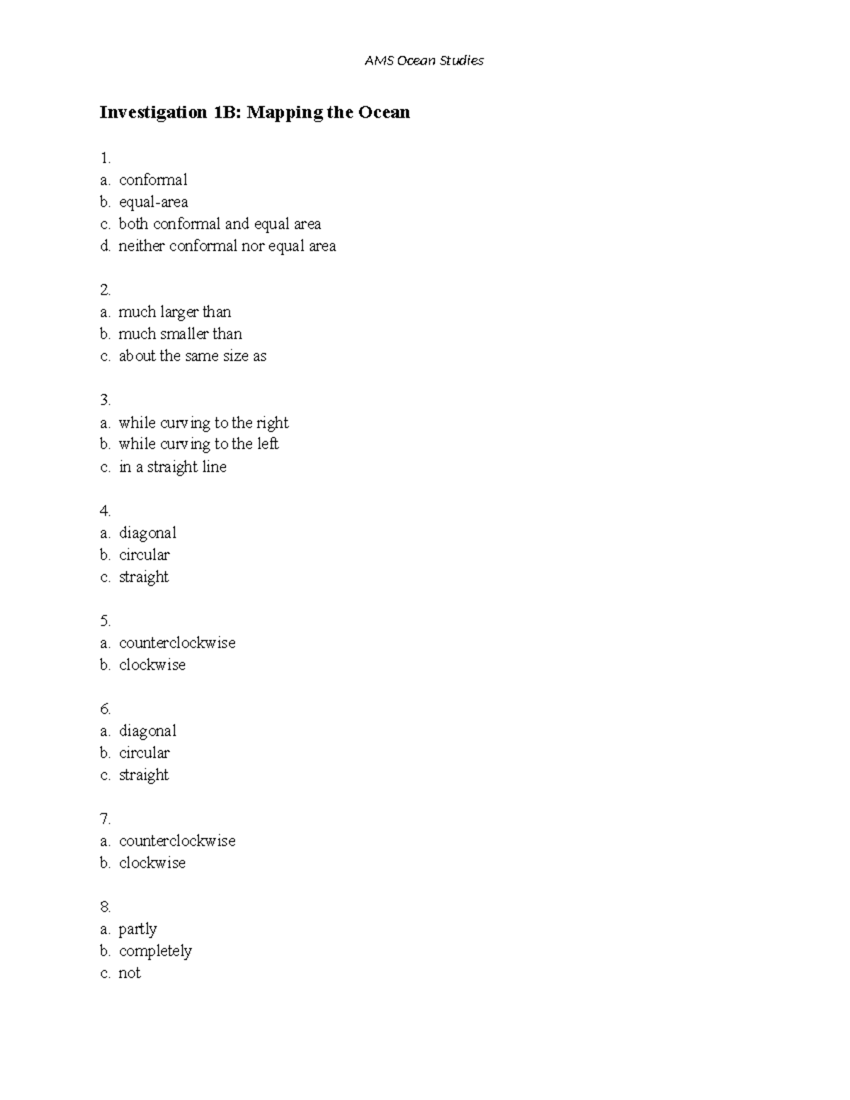 Oc Inv 01BForm - Answer sheet - AMS Ocean Studies Investigation 1B ...