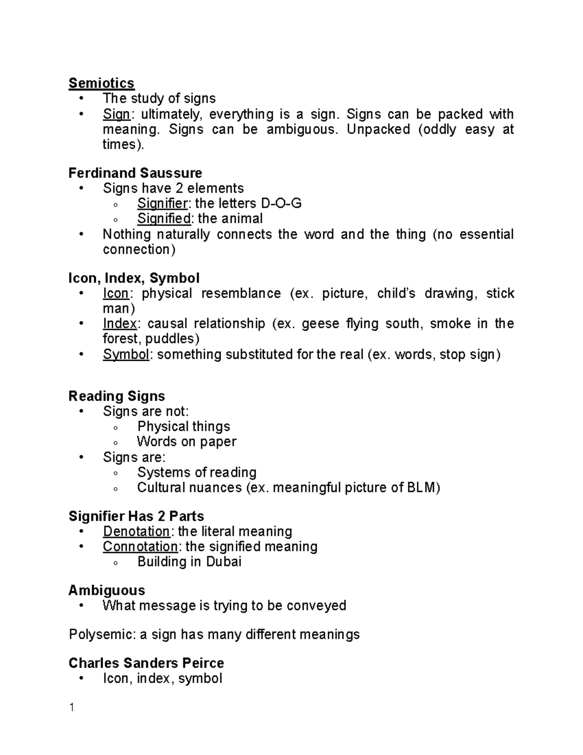 Semiotics Ferdinand Saussure Icon, Index, Symbol Signs Signifier
