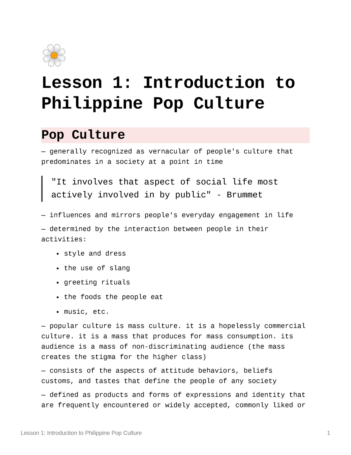 philippine popular culture essay