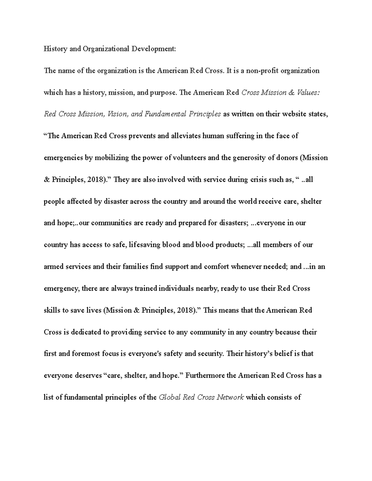 American Red Cross Health ethics History and Organizational