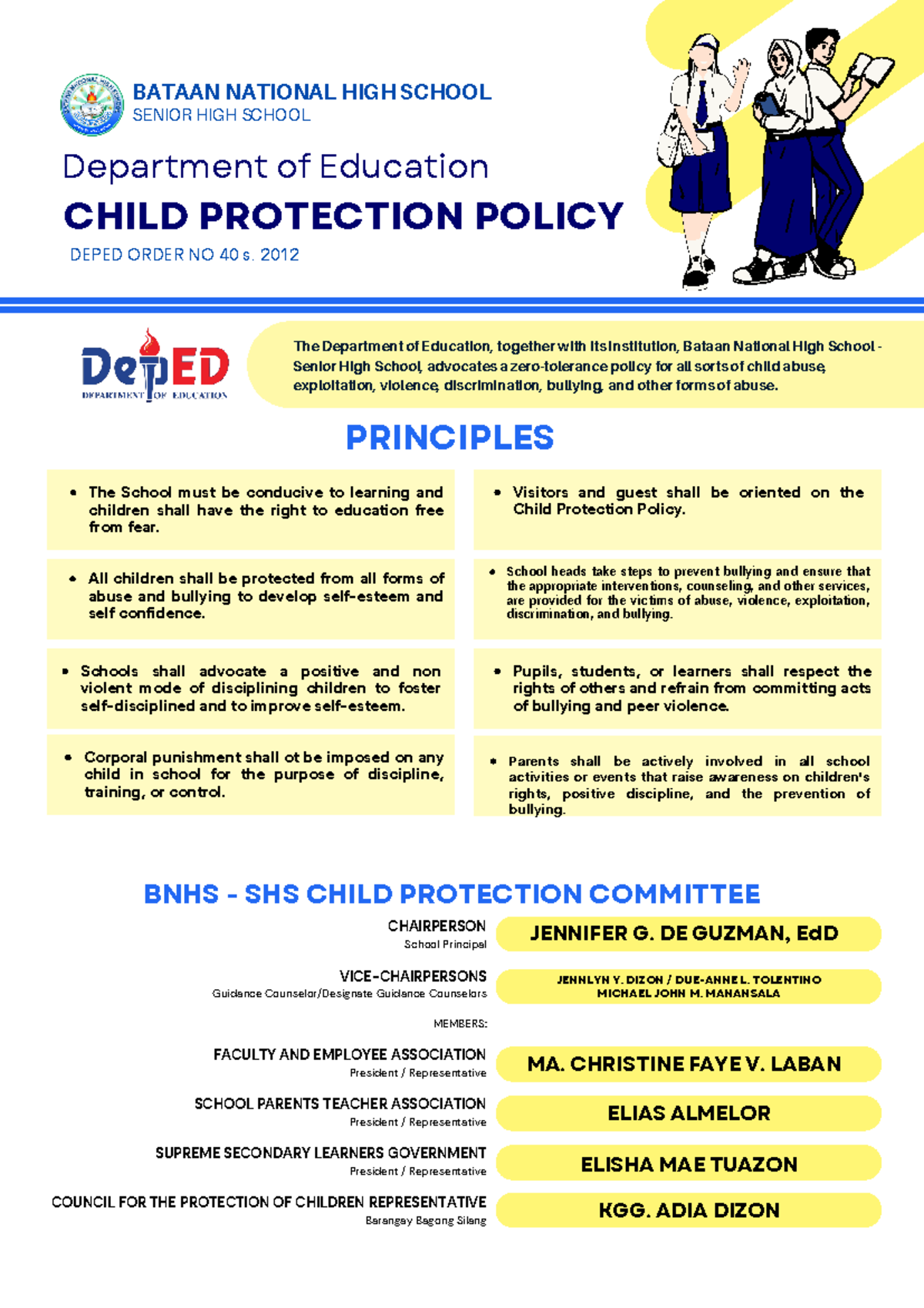 Child Protection Policy - BATAAN NATIONAL HIGH SCHOOL SENIOR HIGH ...