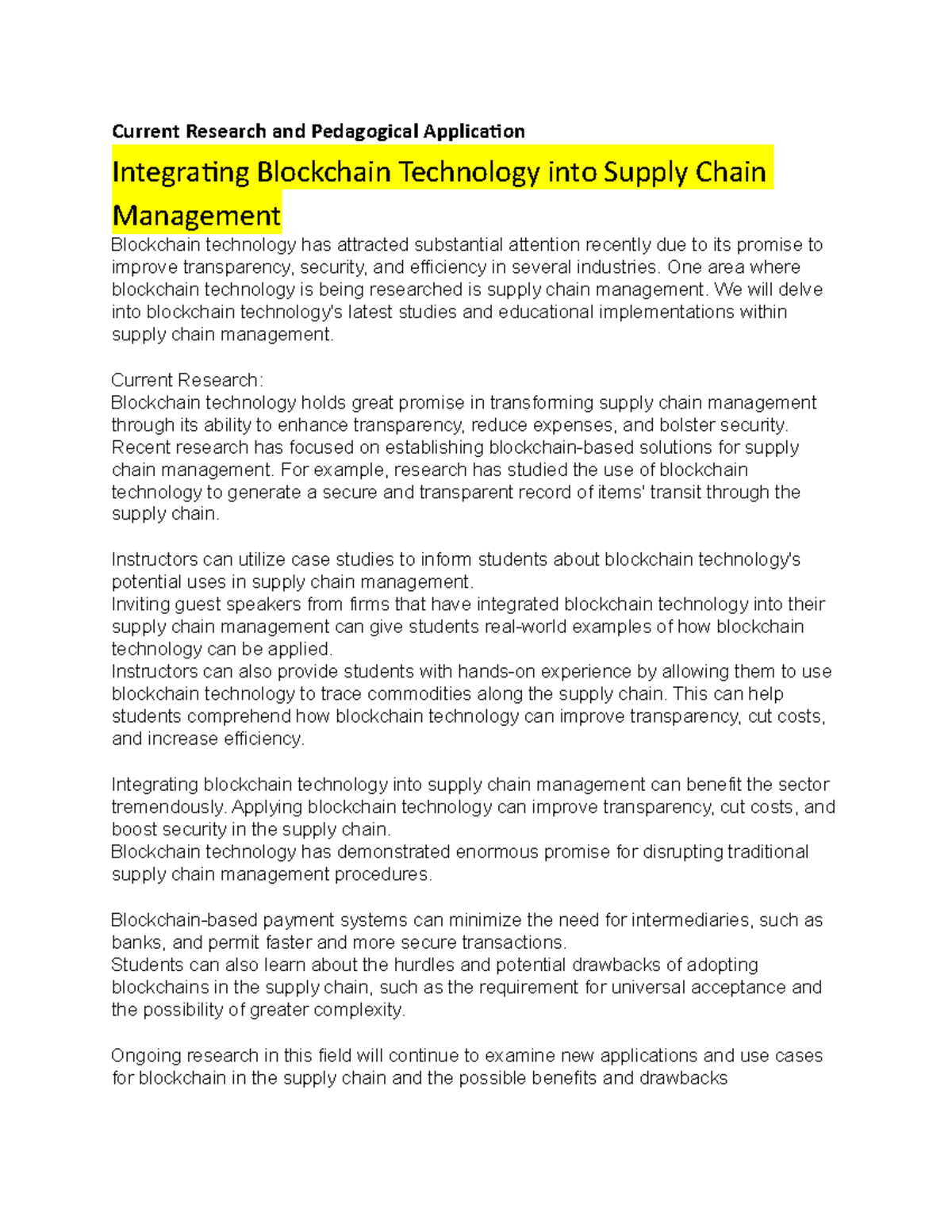 Integrating Blockchain Technology into Supply Chain Management ...