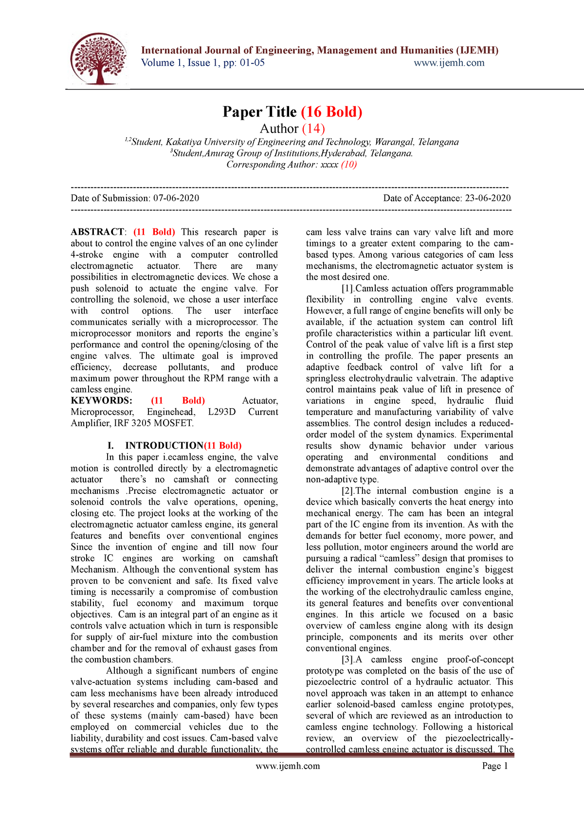 Paper format - Electrical engineering - Studocu