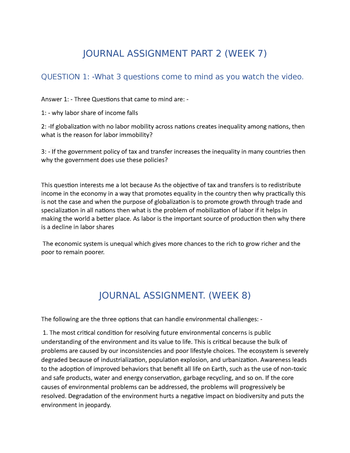 de journals assignment act 1