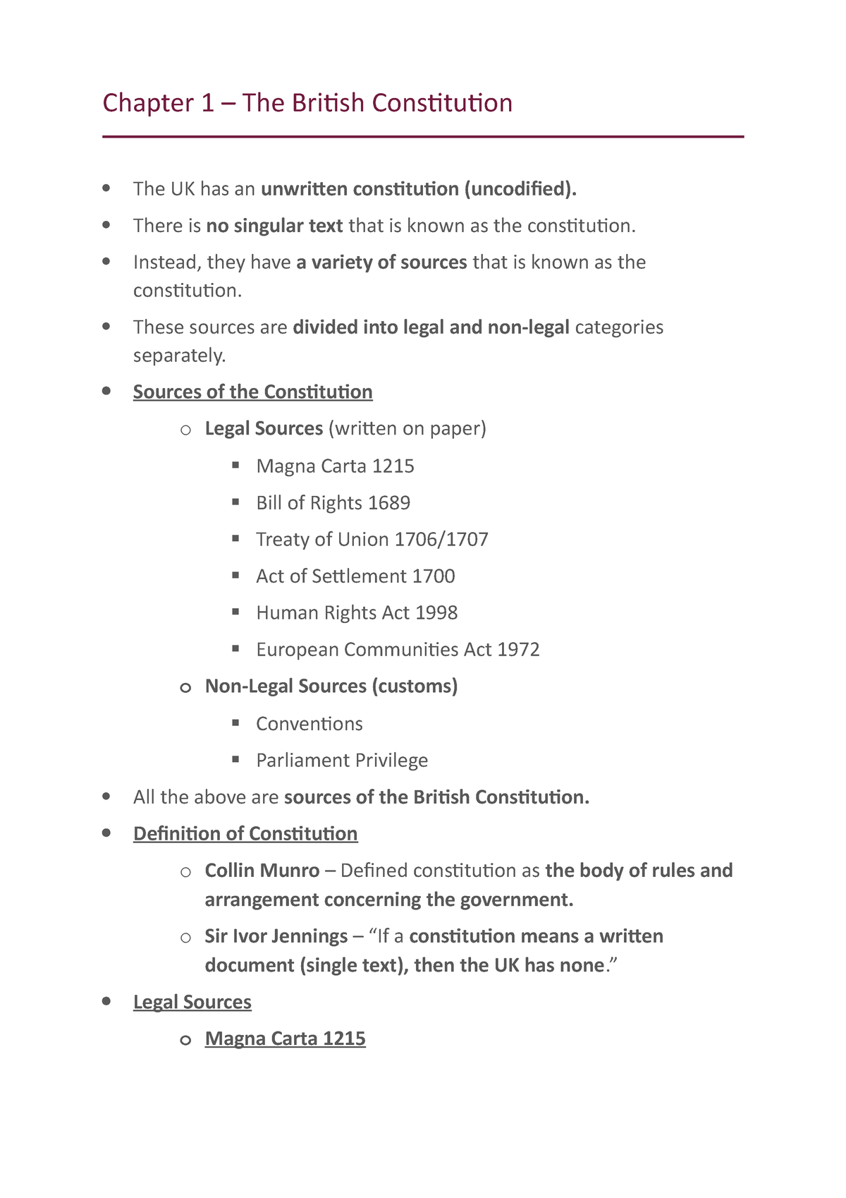 Chapter 1 - The British Constitution - Chapter 1 – The British ...