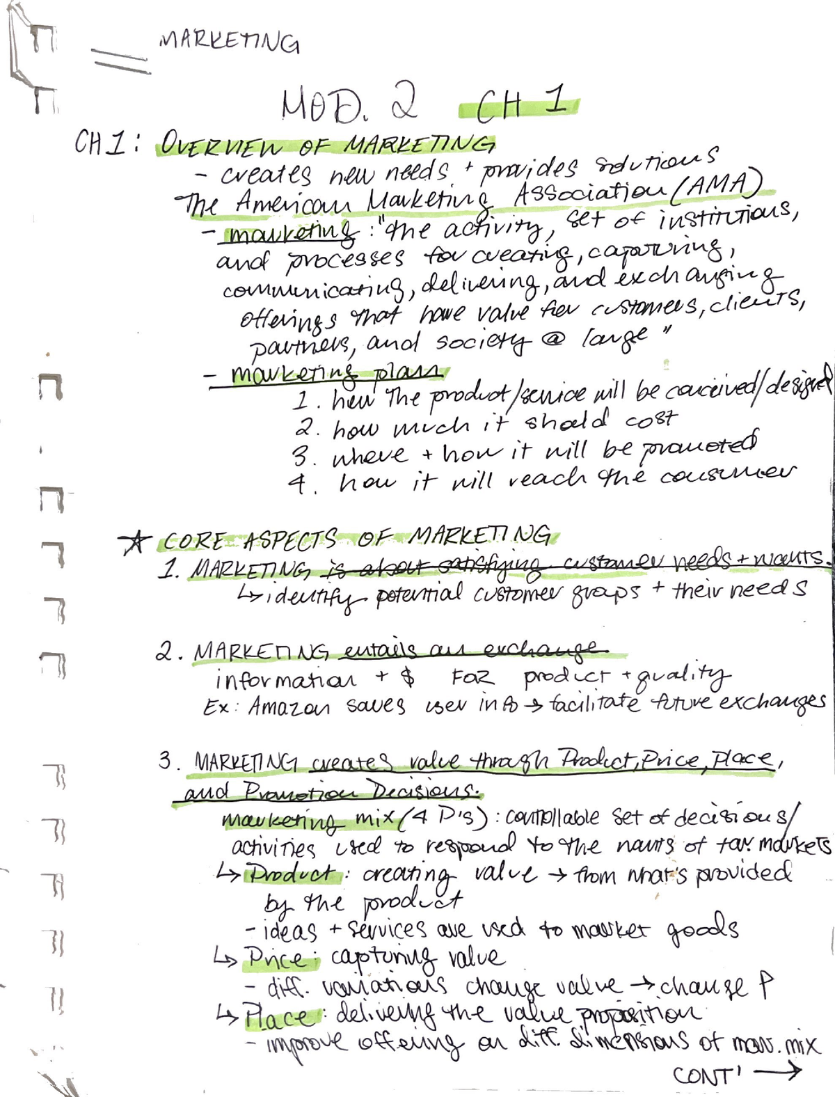 Marketing Notes/Study Guide Chapter 1-5 - MAR 3023 - Studocu