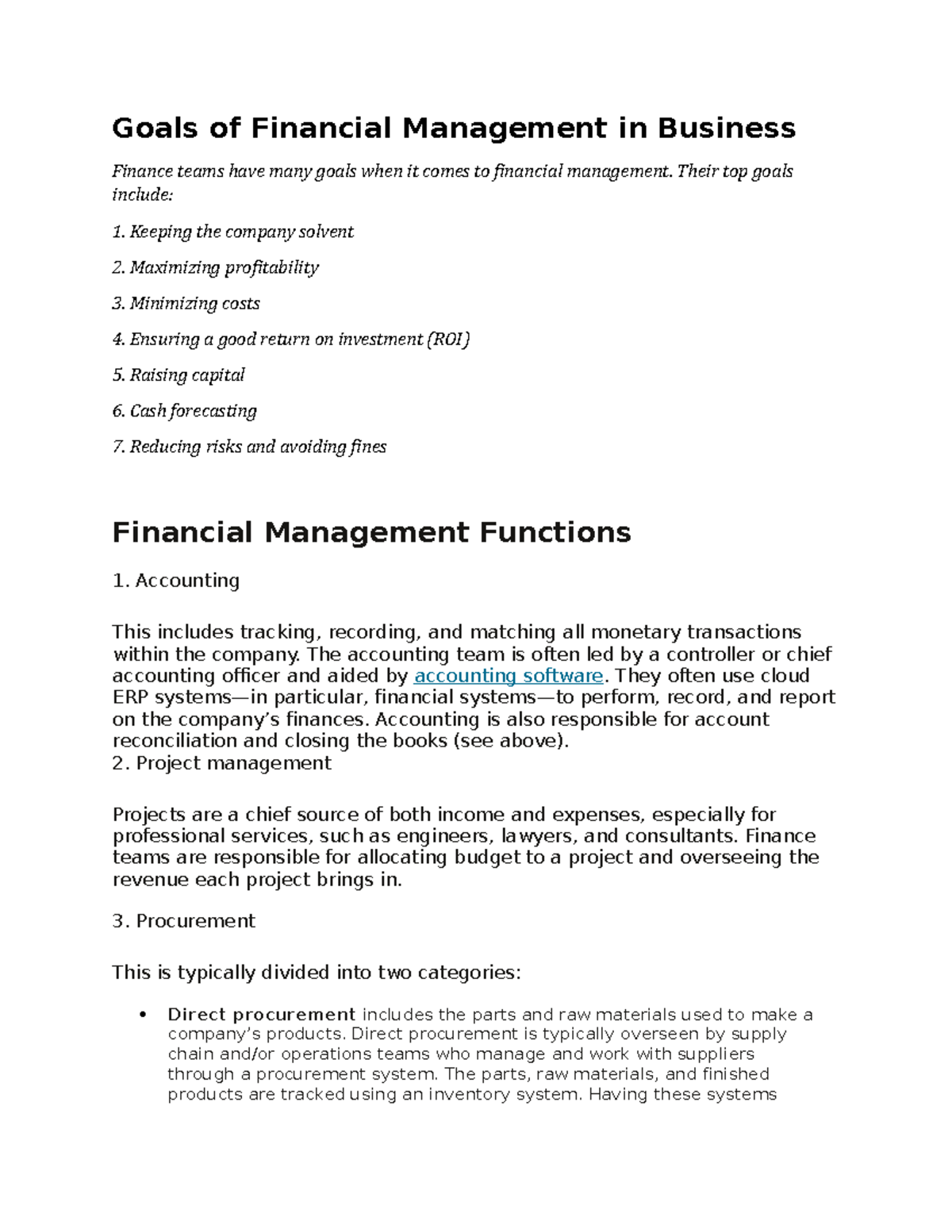 FM 8302023 notes Goals of Financial Management in Business Finance