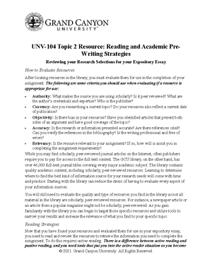 UNV 104 RS T2 Annotated Reference List - Name: Nealy Holt Course:21st ...