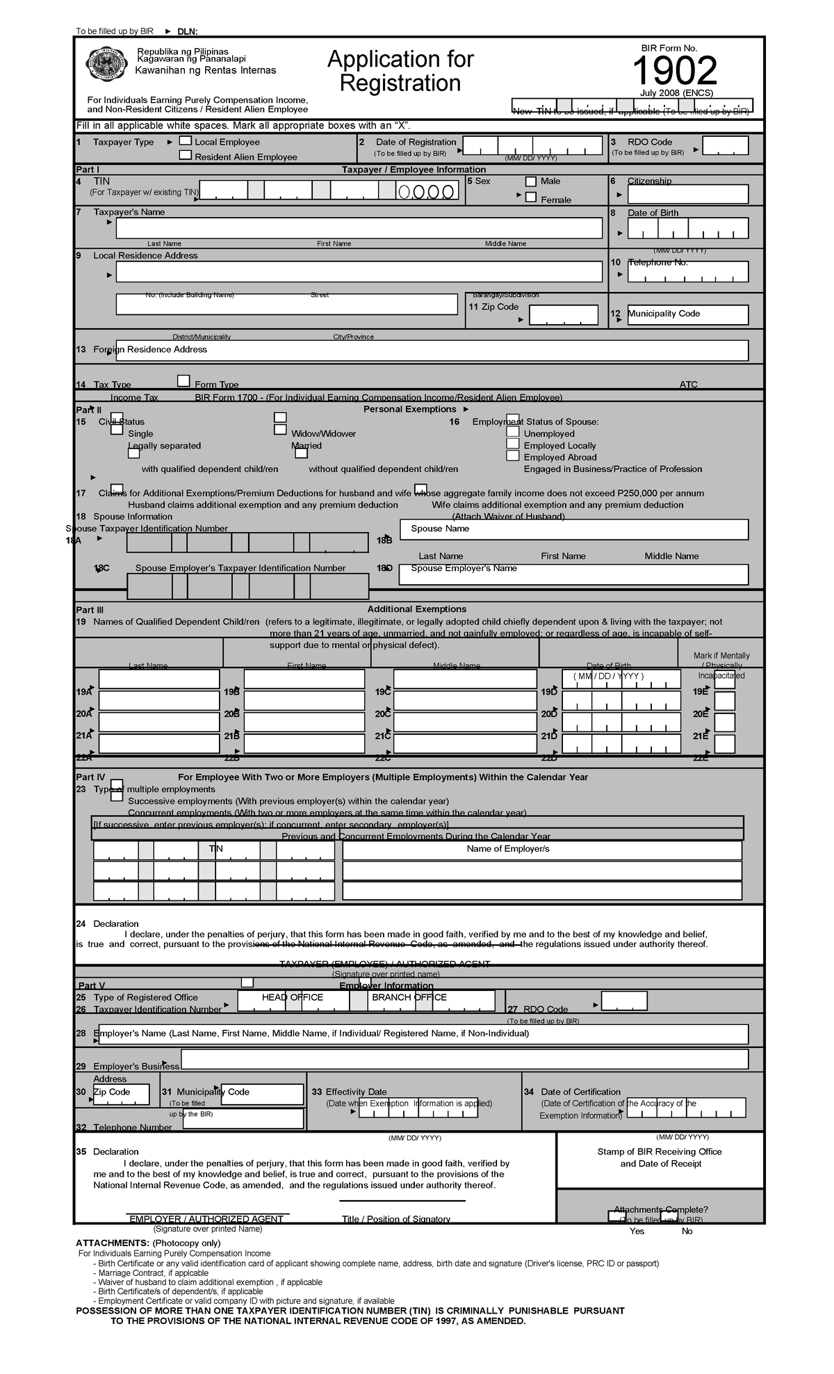 Bir-form-1902pdf - needtobefilled - 21 21 21 21 II 011 1902 To be ...