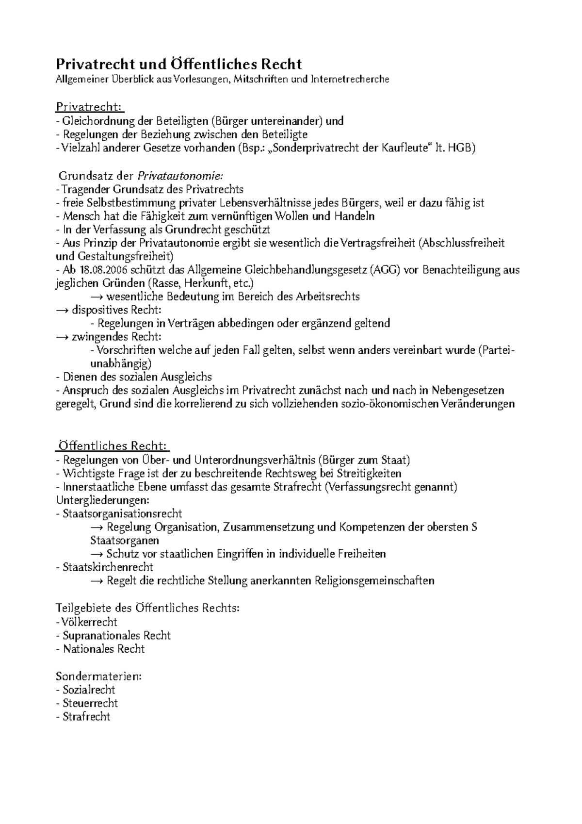 öffentliches Recht Und Privatrecht Privatrecht und öffentliches Recht - Privatrecht und Öffentliches Recht