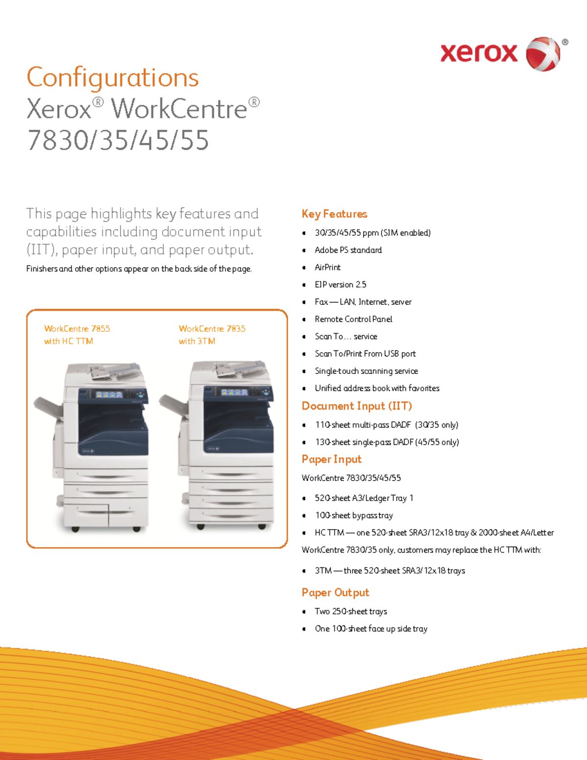 78xx Configs Job Aid en Xerox Configurations Xerox ® WorkCentre