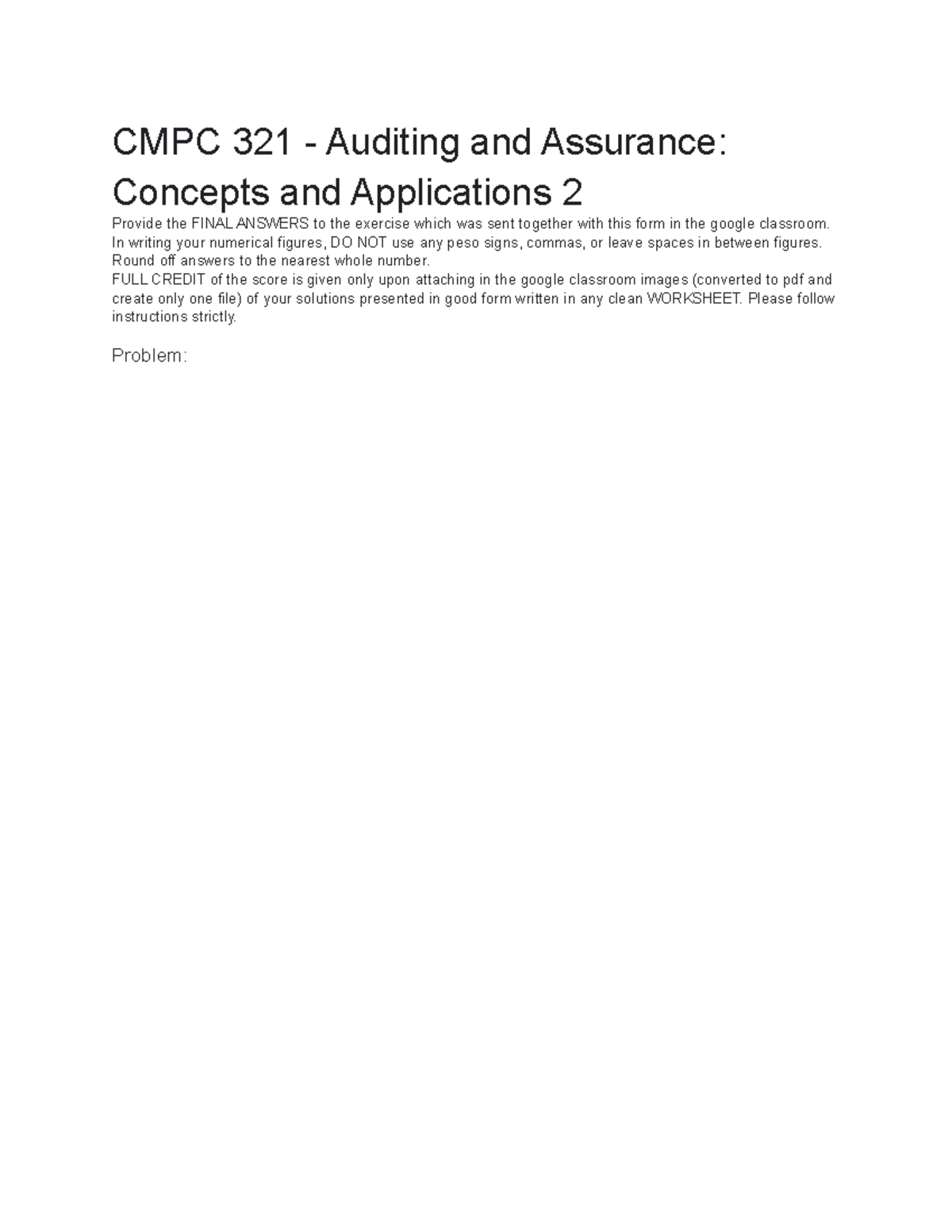 Exercise 3 Liabilities PART 1 Auditing Practice - CMPC 321 - Auditing ...