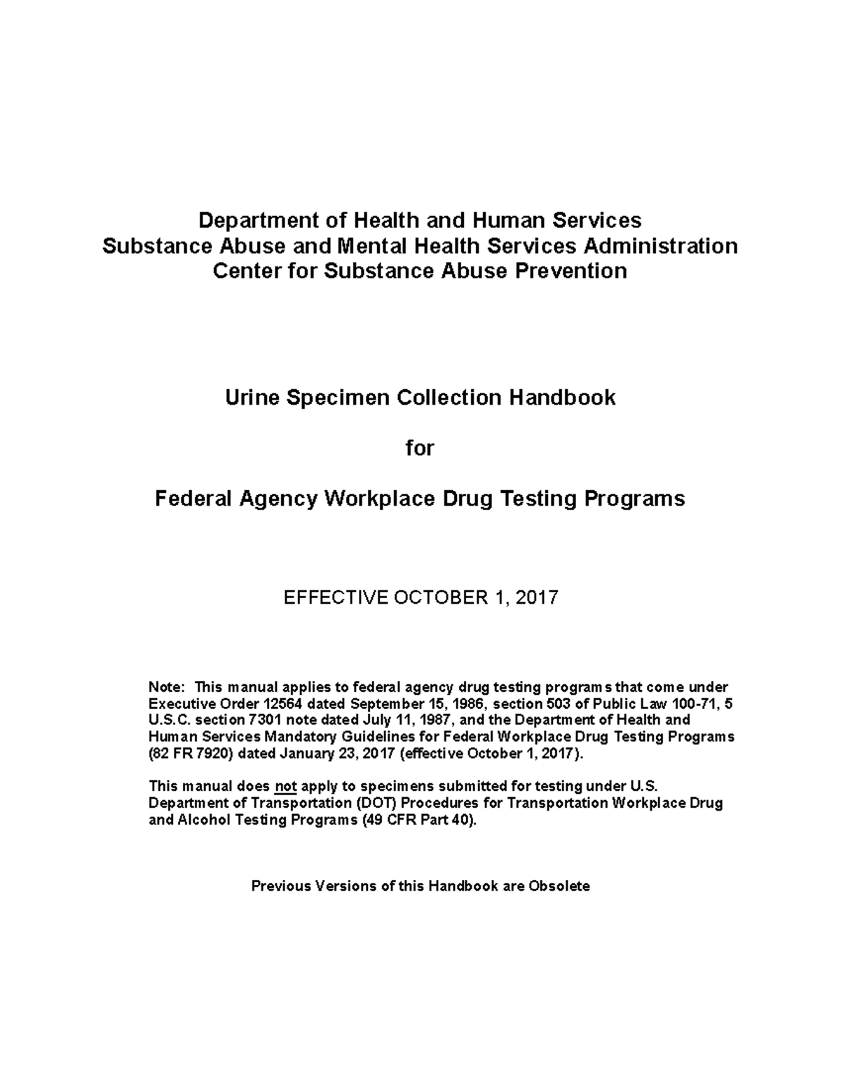 Urinespecimencollectionhandbookoct2017 2 Department of Health and