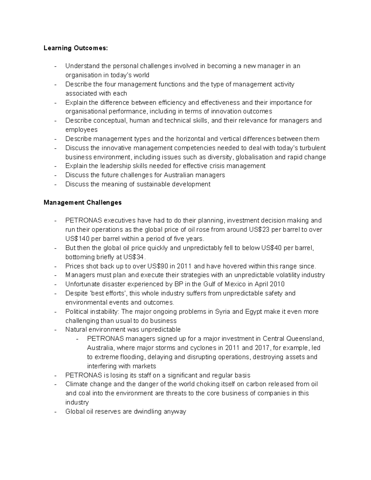 Chapter 1 - Lecture notes 1 - Learning Outcomes: Understand the ...