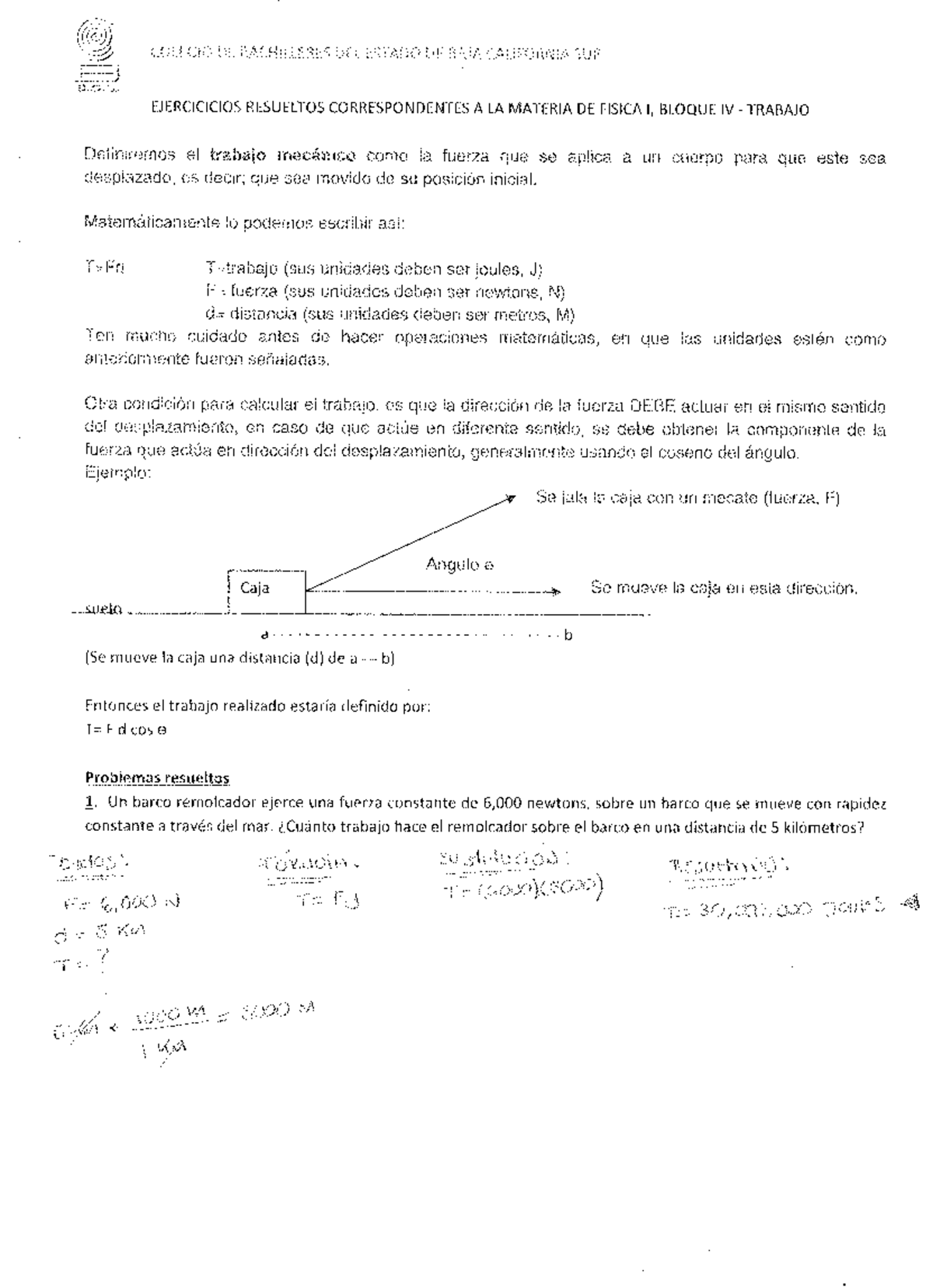 Ejericios Resueltos Fisica I Bloque IV Trabajo - Física - Studocu