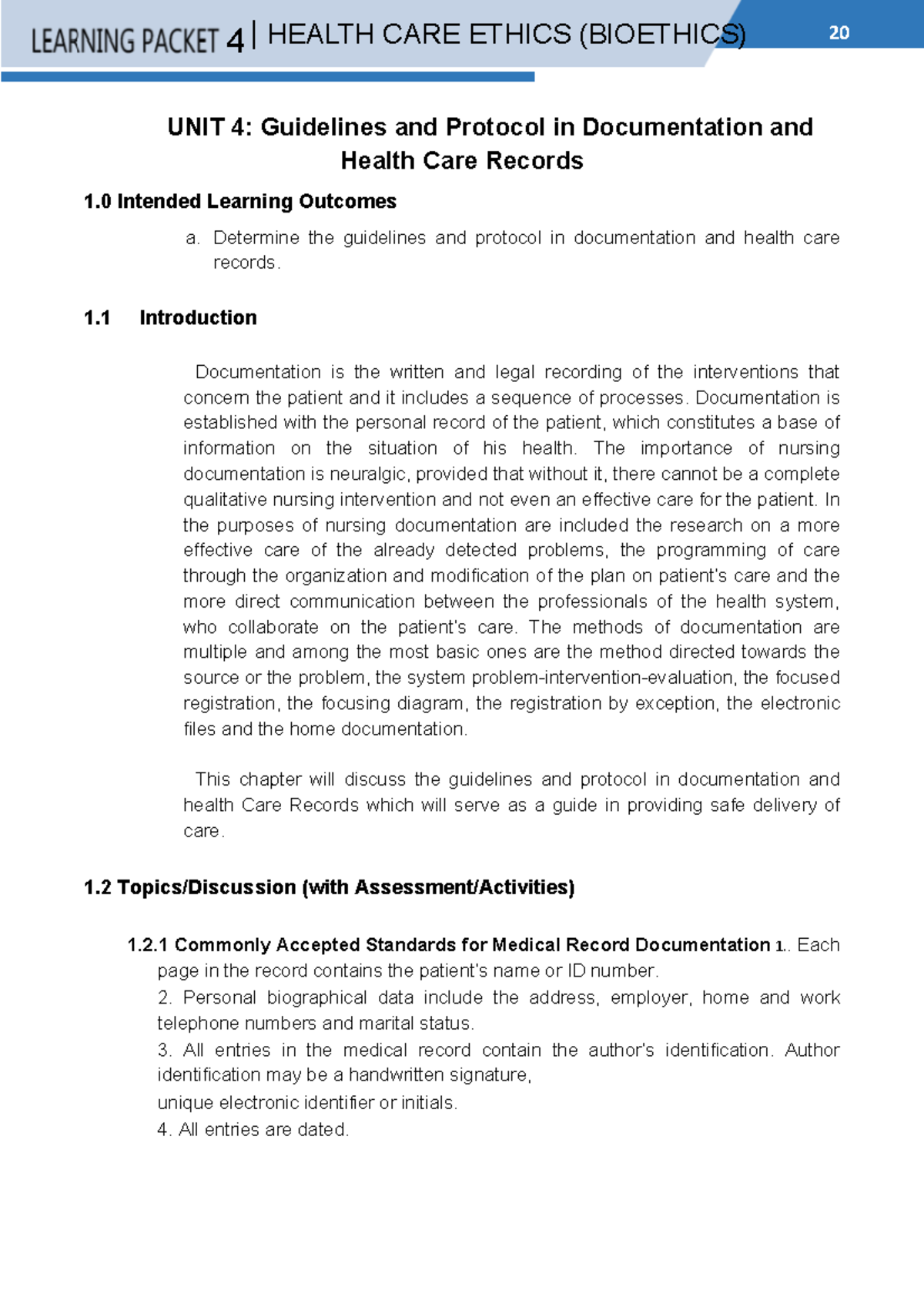 Healthcare Ethics LP4 - 4 | HEALTH CARE ETHICS (BIOETHICS) UNIT 4 ...