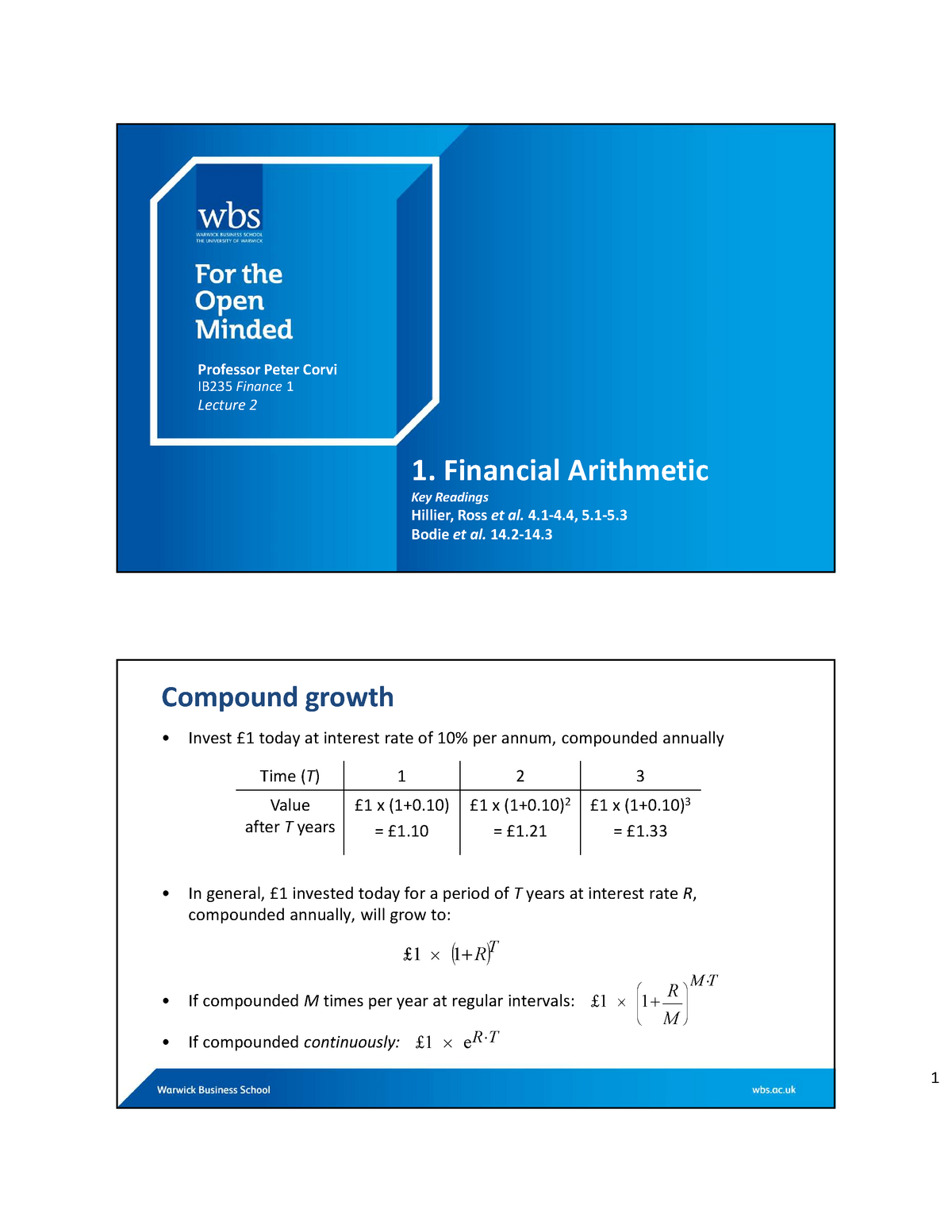 Ib235 Lecture 2 Financial Arithmetic Studocu