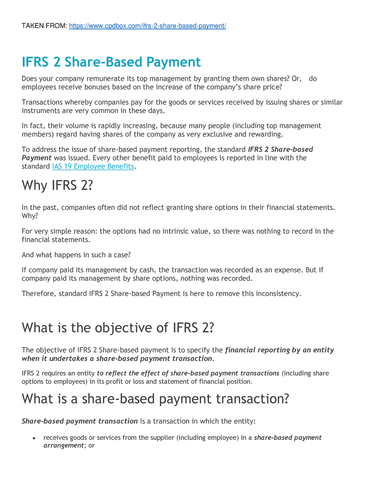 Share Based Payment IFRS 2 - TAKEN FROM: Cpdbox/ifrs-2-share-based ...