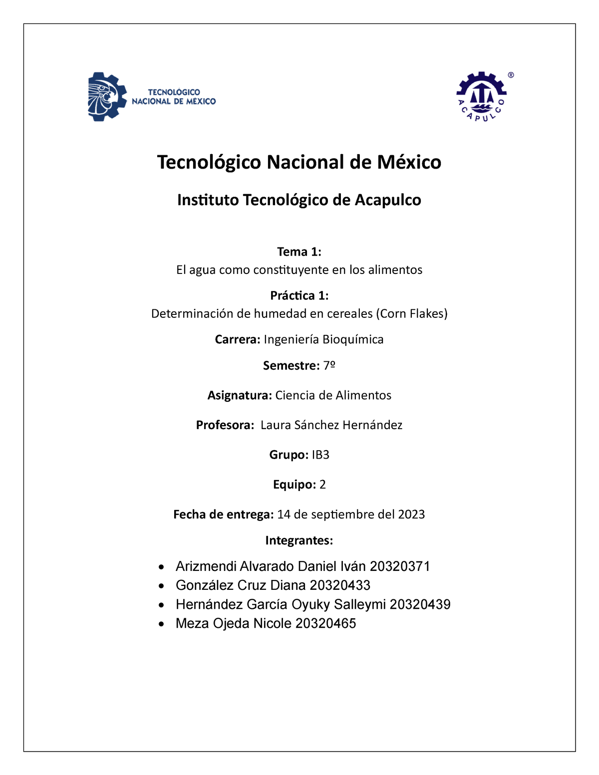 Reporte 1 Equipo 2 CA - Tecnológico Nacional de México Instituto ...