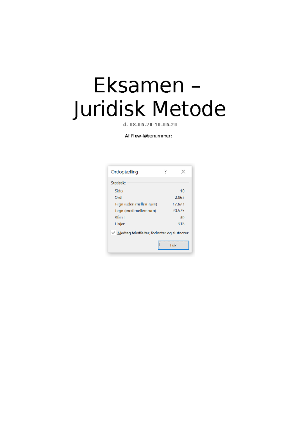 Juridisk Metode - Eksamen – Juridisk Metode D. 08.06.20-10. Af Flow ...